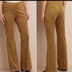 Soft Surroundings Caramel Faux Suede Pull On Bootcut Pants Size M Bootcut/Flare